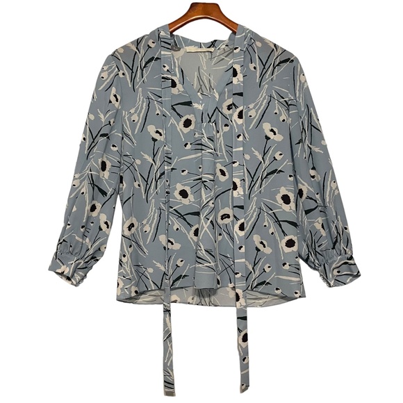 Jason Wu Floral Pullover Blouse w/ Neckties Size 12 - Picture 1 of 7